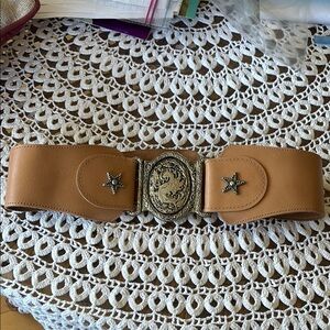 Tan Western Star Buckle Belt